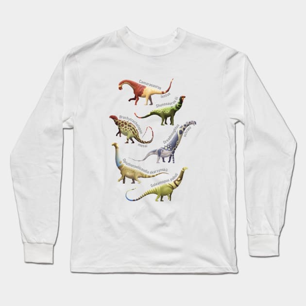 Sauropod Series: The Collection Long Sleeve T-Shirt by I Draws Dinosaurs